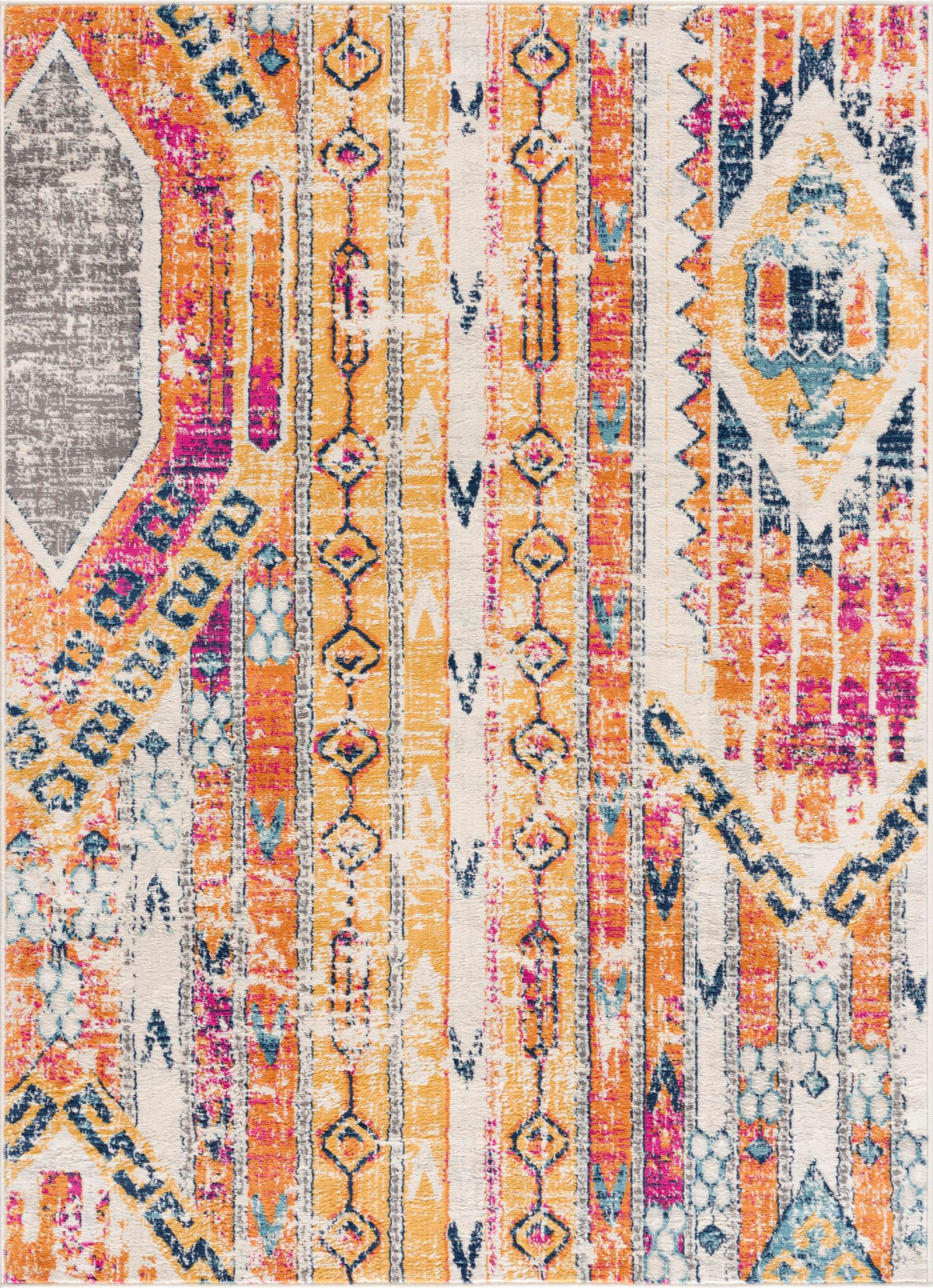 Zaria Boho Contemporary Yellow and Beige Indoor Rug