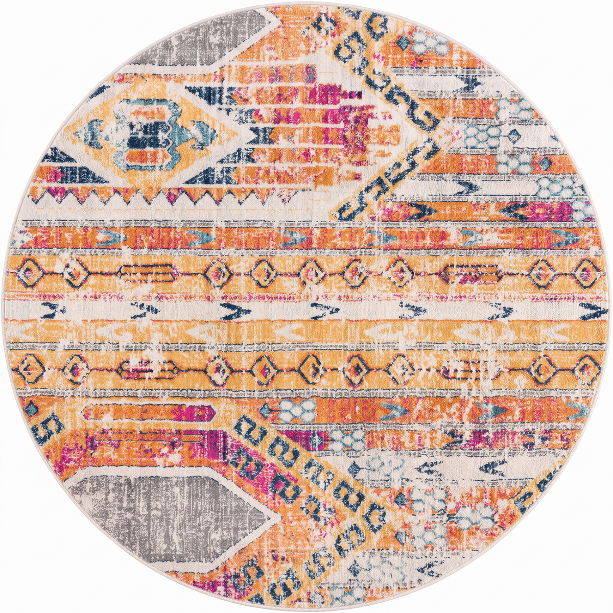 Zaria Boho Contemporary Yellow and Beige Indoor Rug