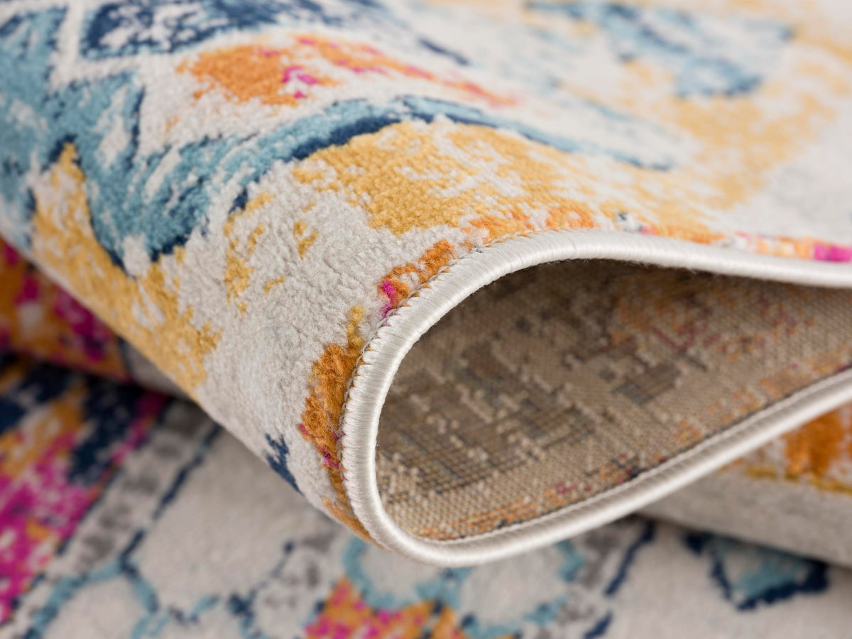 Zaria Boho Contemporary Yellow and Beige Indoor Rug