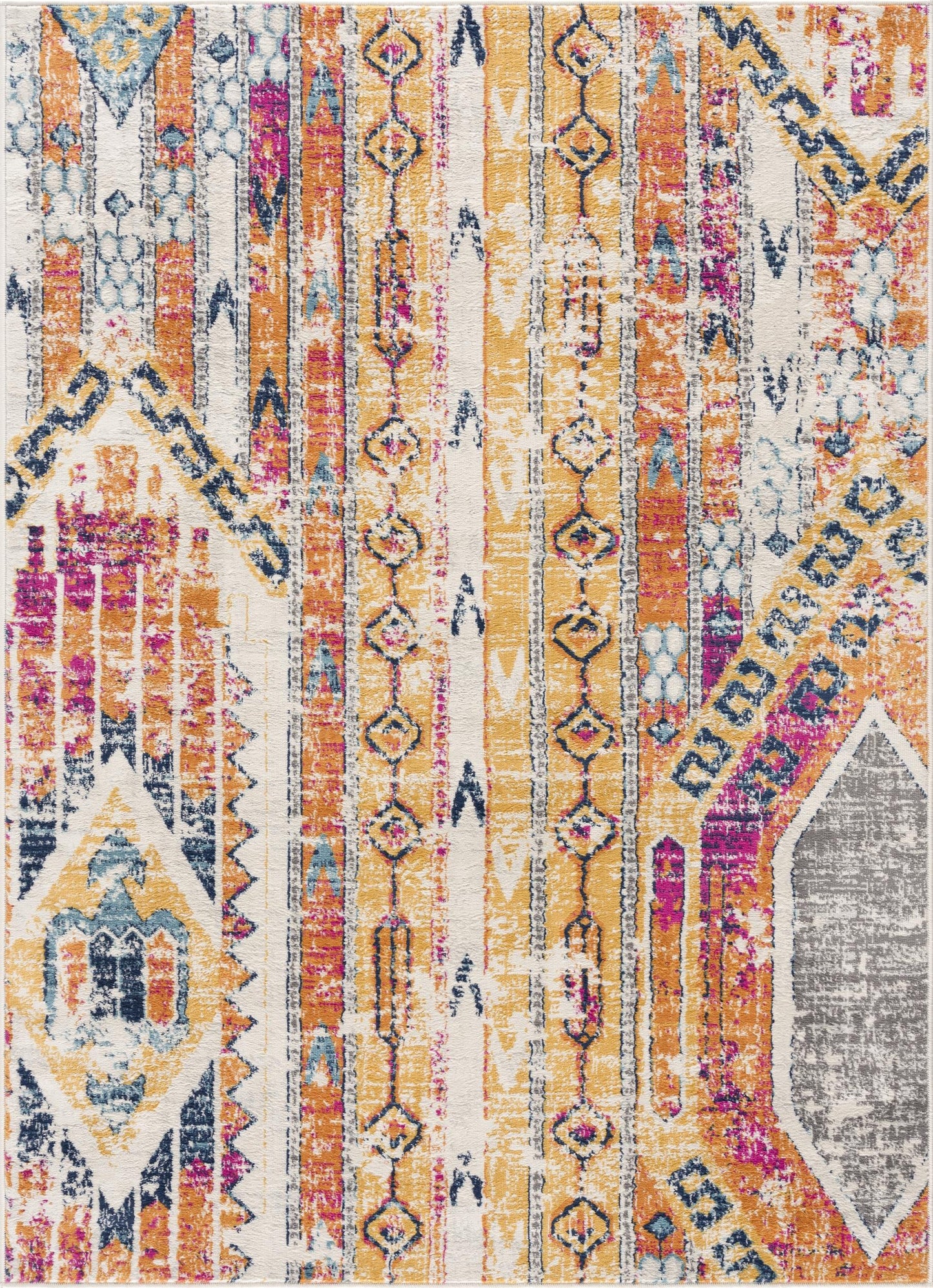 Alfombra amarilla moderna Savannah Boho