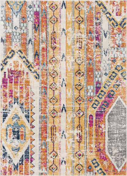 Alfombra amarilla moderna Savannah Boho