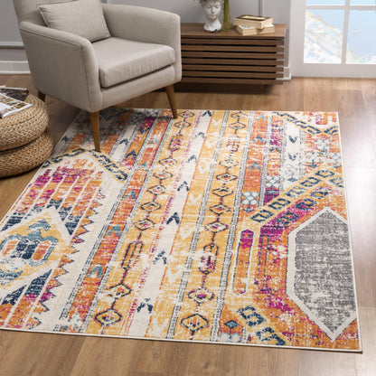 Alfombra amarilla moderna Savannah Boho