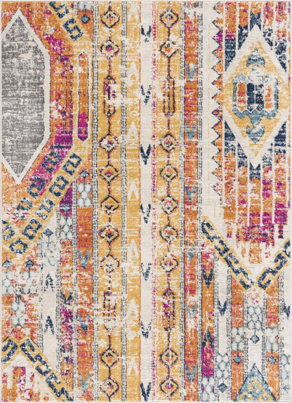 Alfombra amarilla moderna Savannah Boho