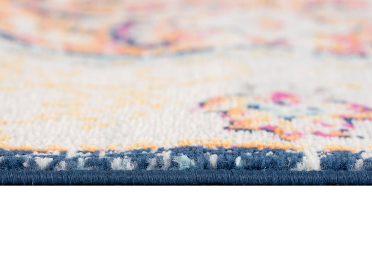 Floria Floral Medallion Traditional Pink and Cream Indoor Rug