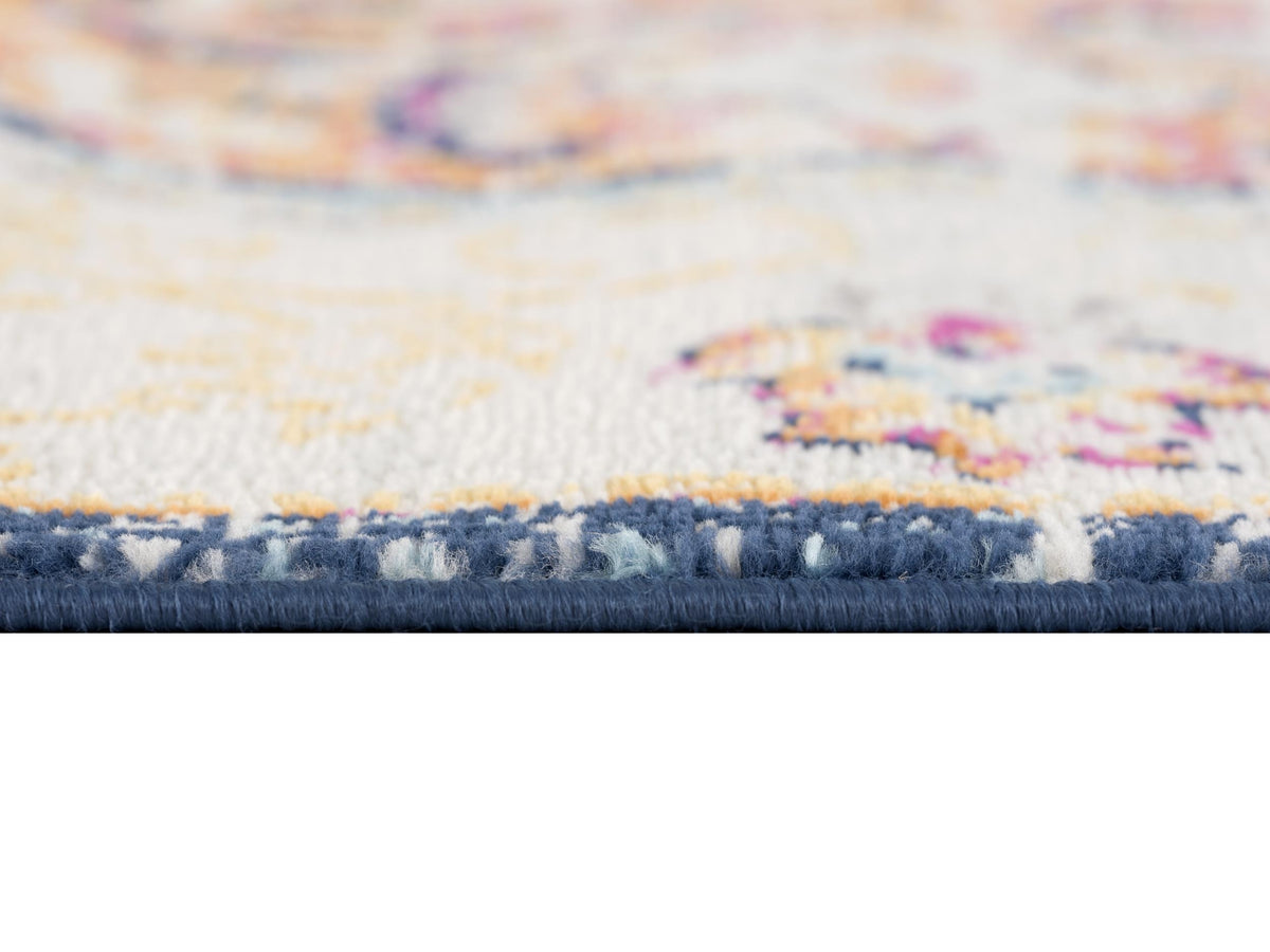Floria Floral Medallion Traditional Pink and Cream Indoor Rug