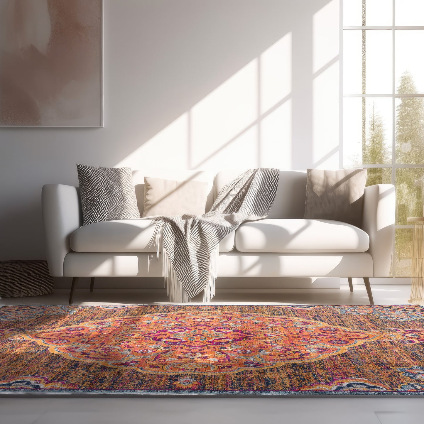 Alfombra moderna de color óxido del suroeste de Savannah