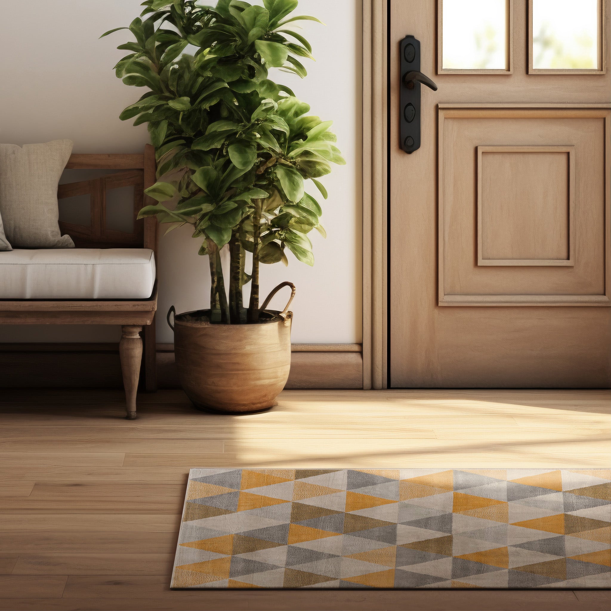 Geometric Mid-Century Modern Indoor Area Rug