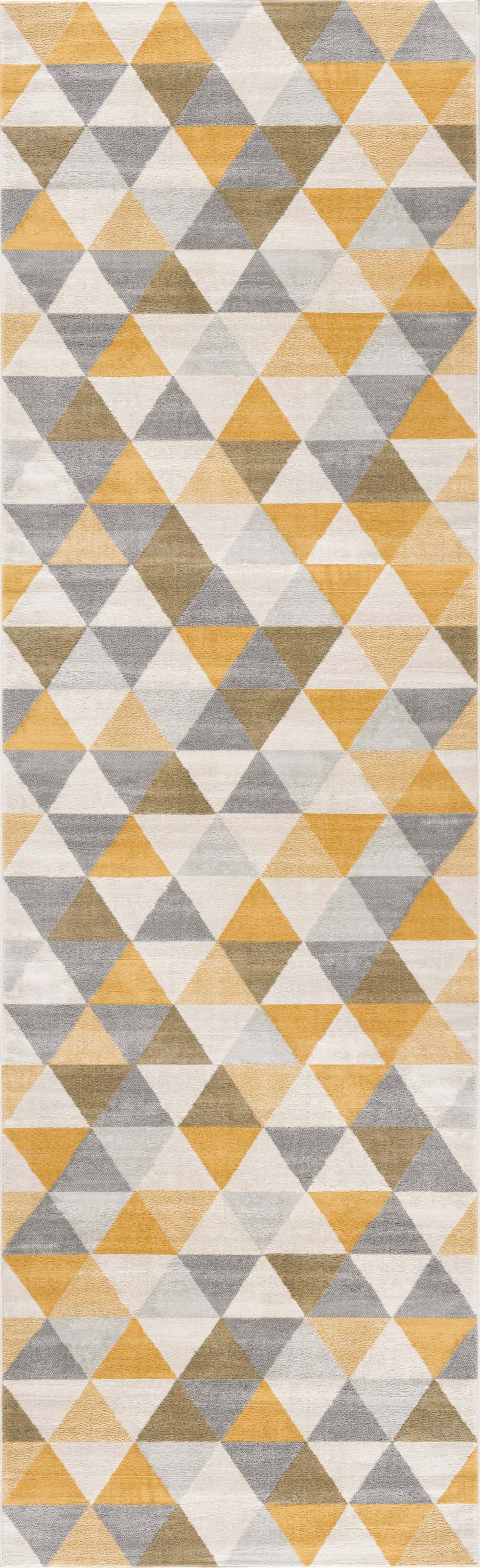 Solvi Geometric Contemporary Yellow and Beige Indoor Rug