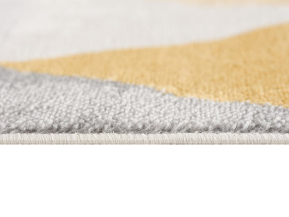 Solvi Geometric Contemporary Yellow and Beige Indoor Rug