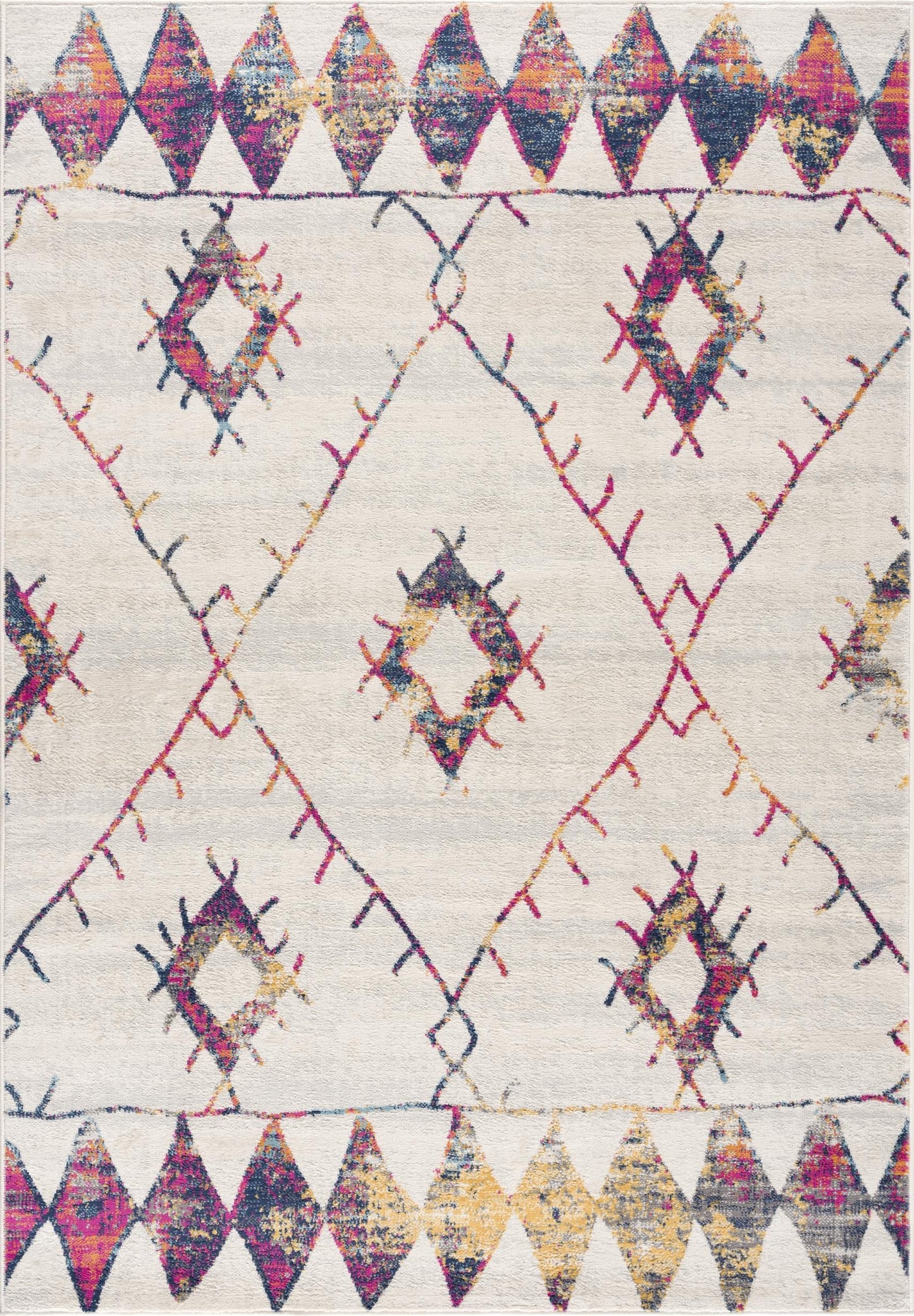 Kenza Boho Traditional Beige Indoor Rug