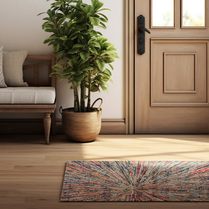 Tapis beige géométrique moderne Mid-Century Savannah