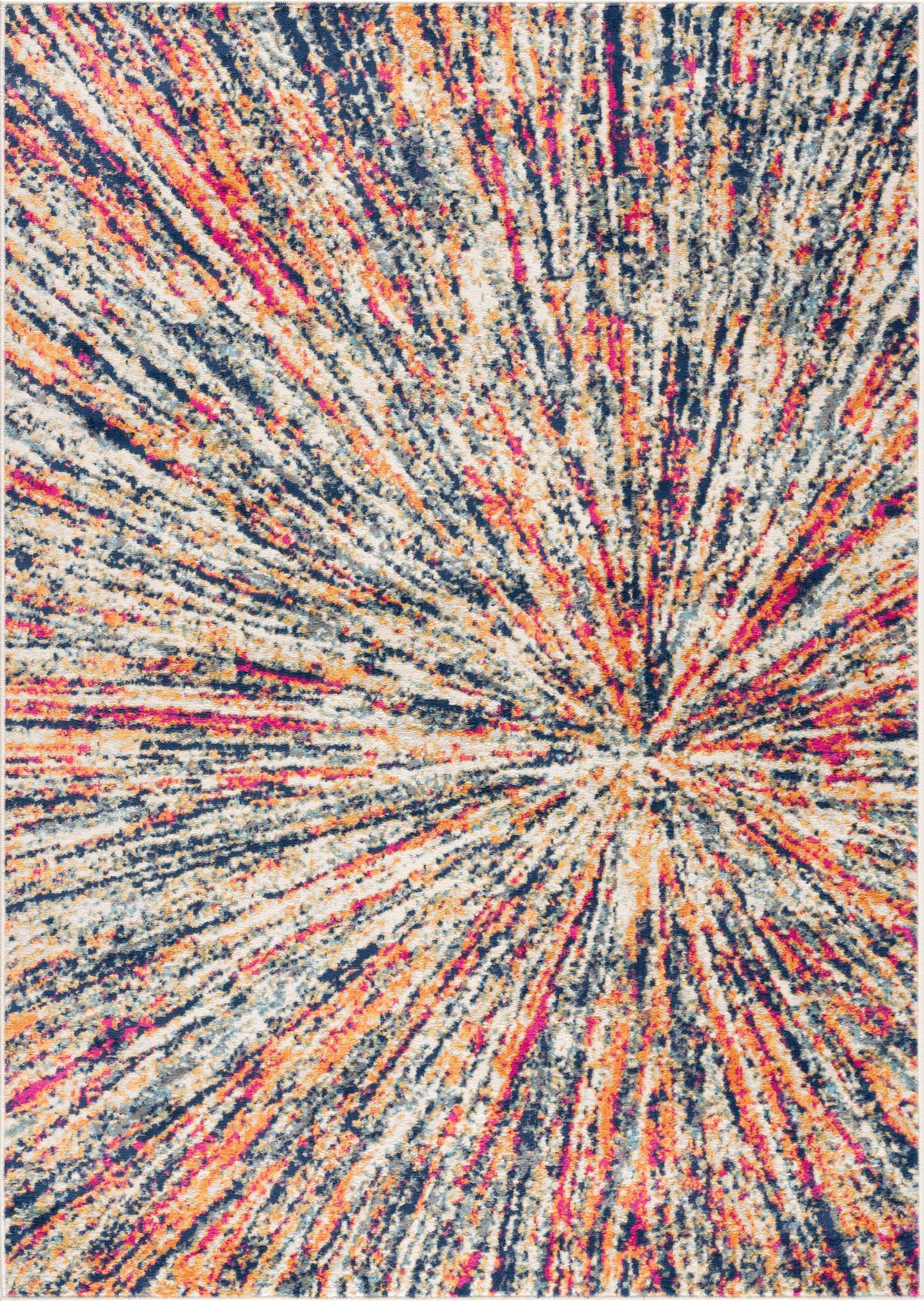 Nova Abstract Contemporary Blue and Cream Indoor Rug