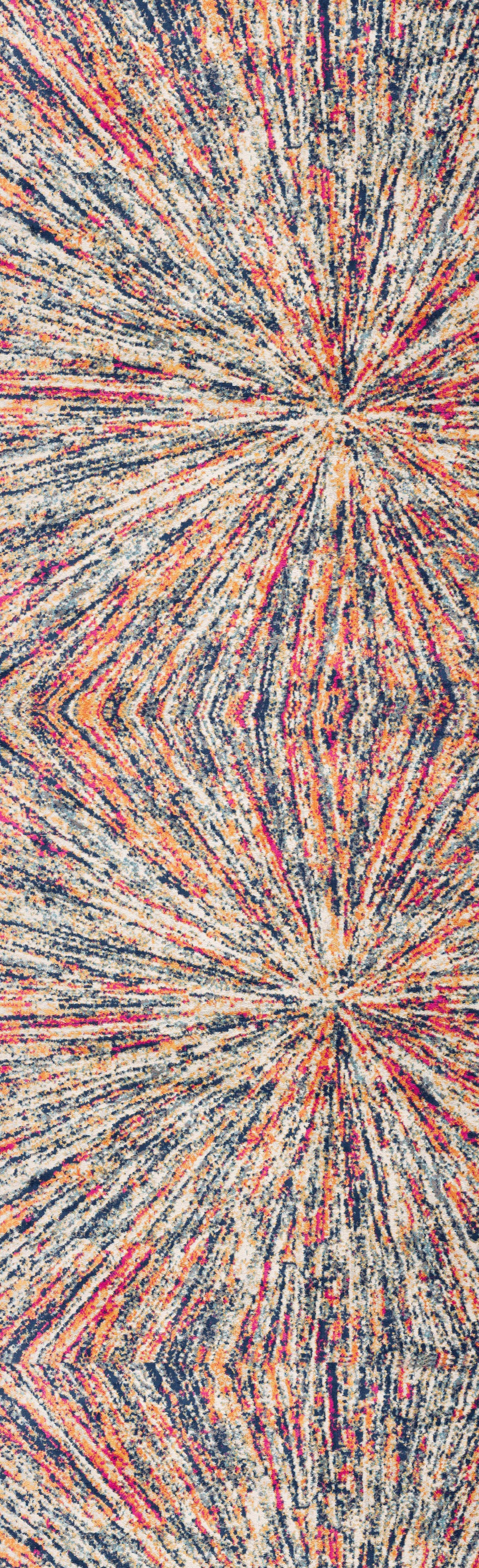 Nova Abstract Contemporary Blue and Cream Indoor Rug