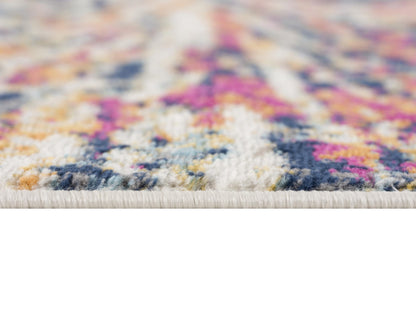 Alfombra geométrica beige moderna de mediados de siglo de Savannah