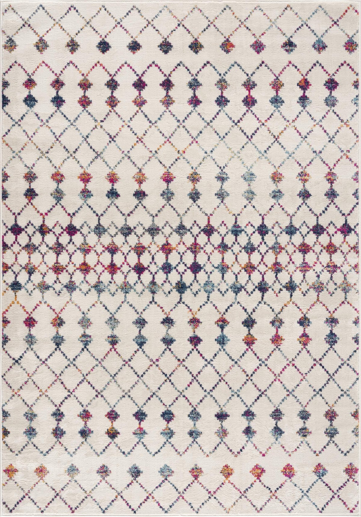 Nomia Boho Contemporary Beige and Blue Indoor Rug