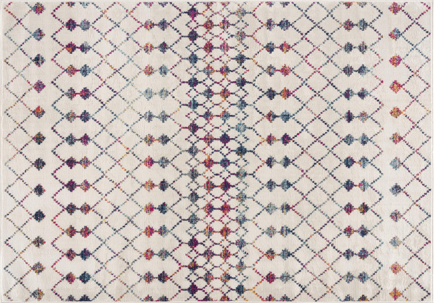 Nomia Boho Contemporary Beige and Blue Indoor Rug