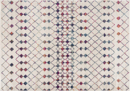 Nomia Boho Contemporary Beige and Blue Indoor Rug