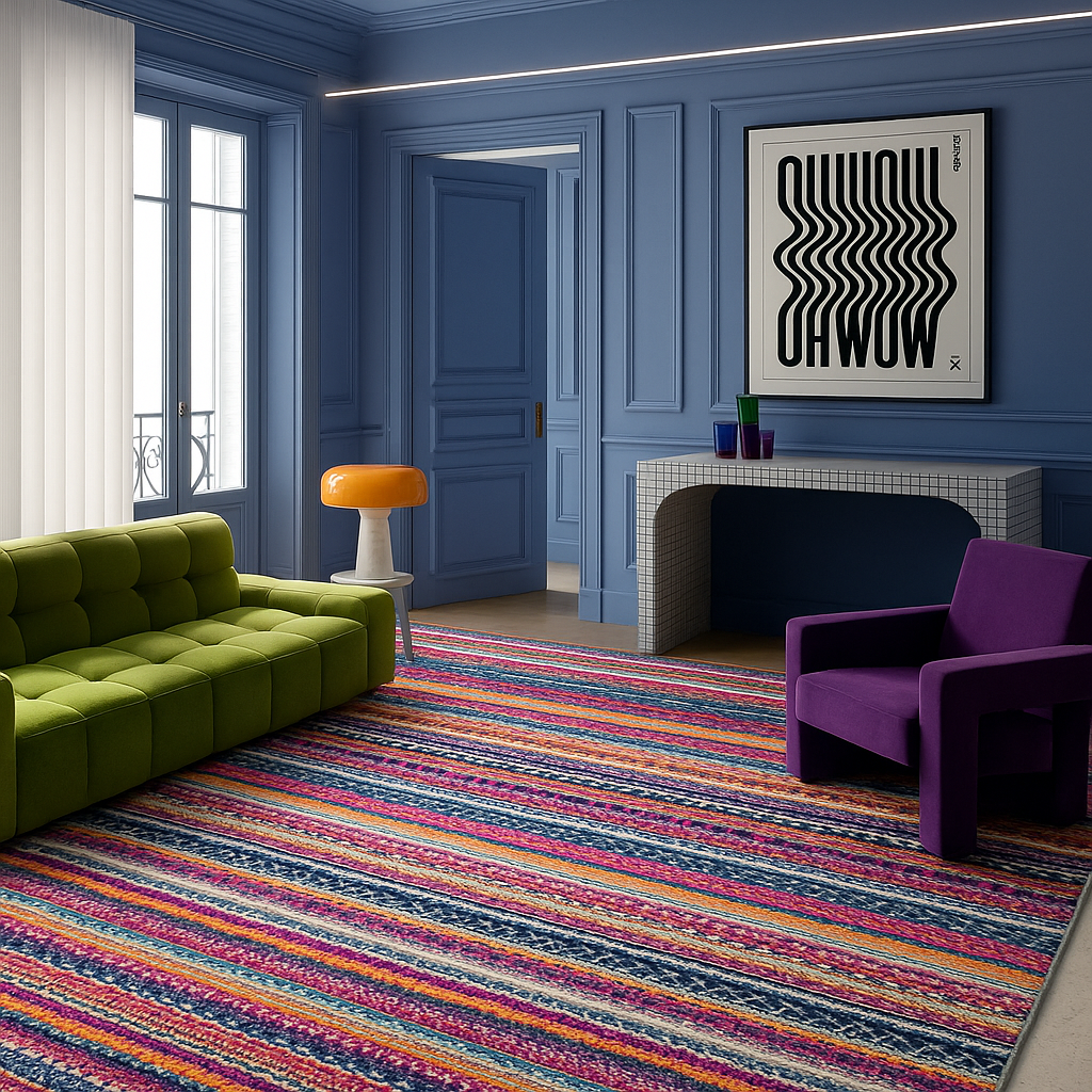 Savannah Boho Contemporary Blue Rug