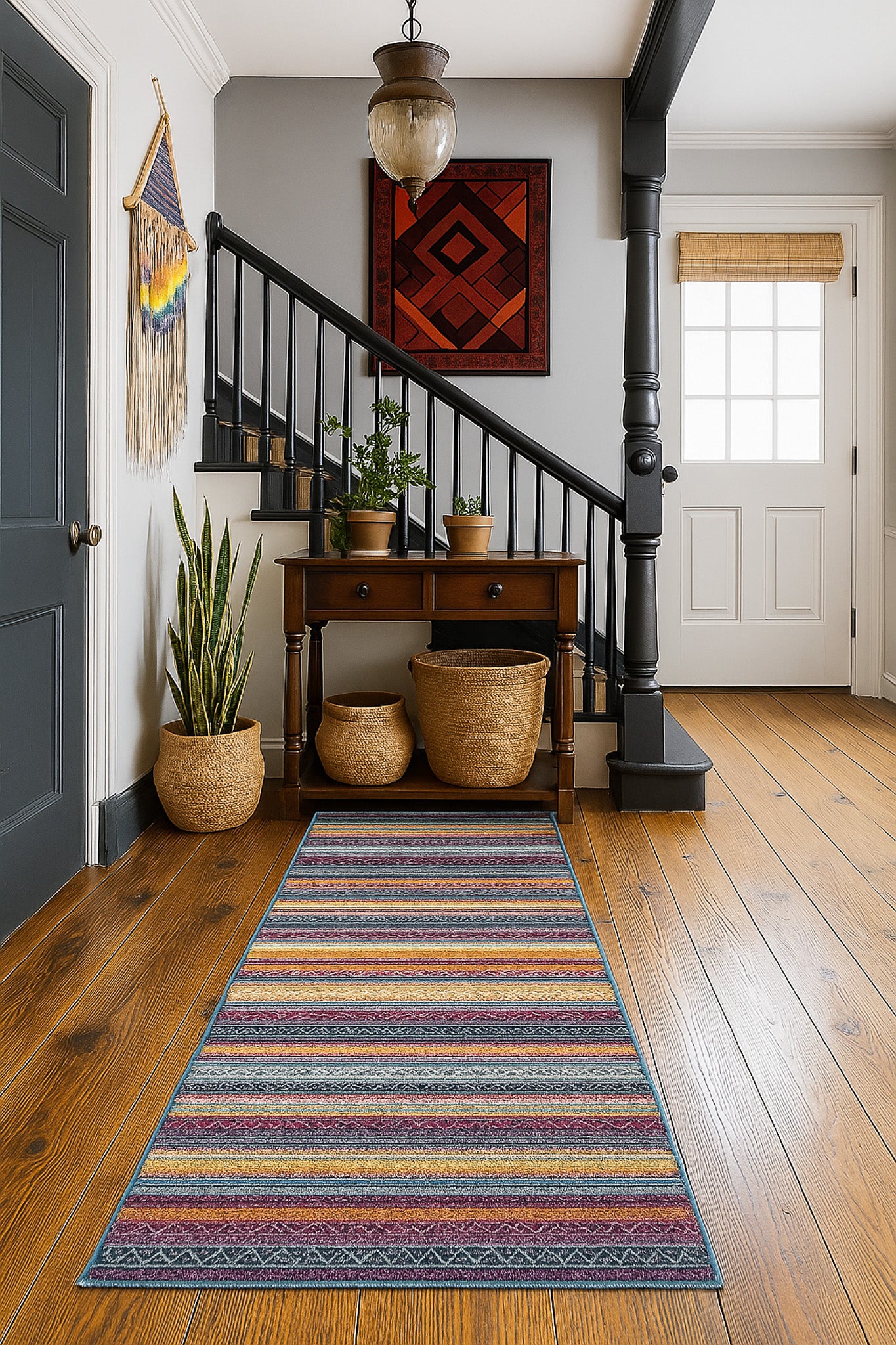 Savannah Boho Contemporary Blue Rug