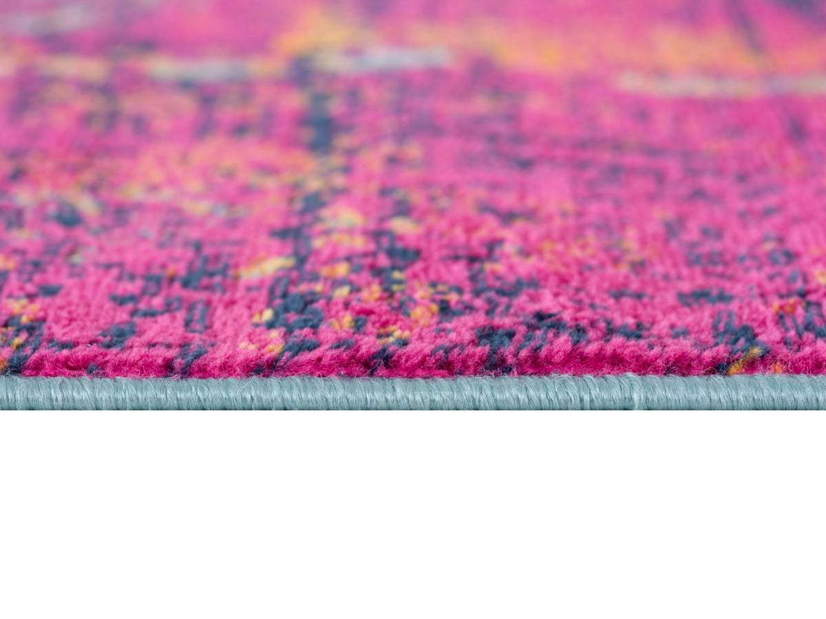 Zora Abstract Contemporary Purple and Orange Indoor Rug