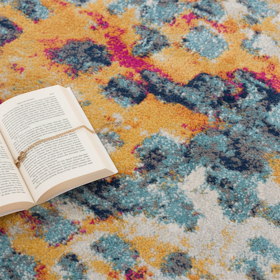 Savannah Boho Abstract Yellow Rug