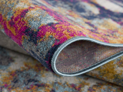 Alfombra abstracta amarilla Savannah Boho