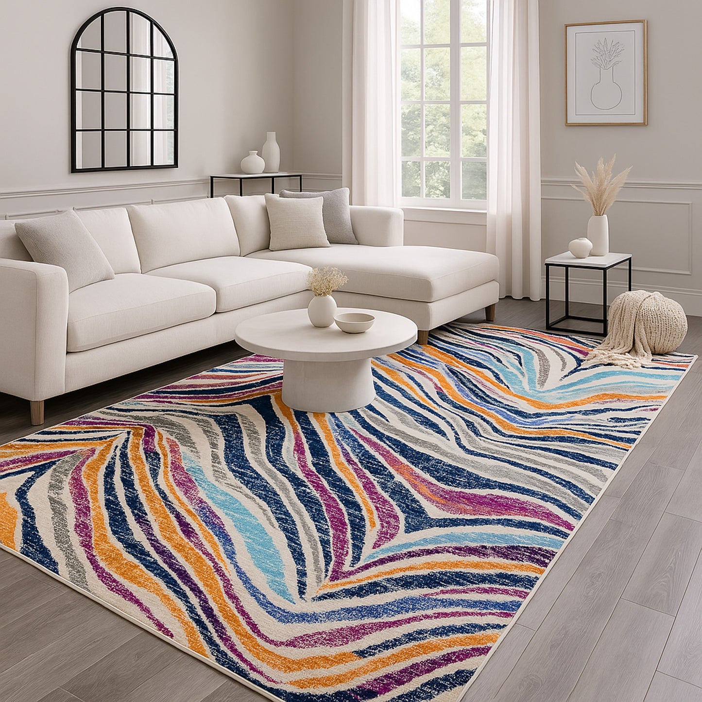 Alfombra Savannah Boho Zebra Beige