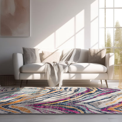 Alfombra Savannah Boho Zebra Beige