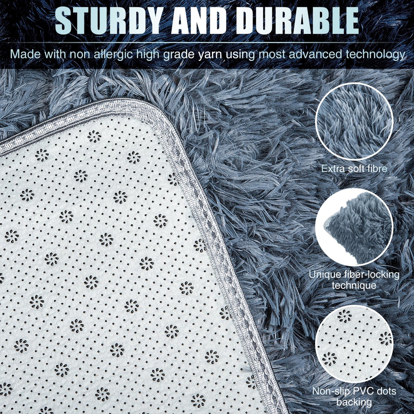 Alba Solid Contemporary Grey Plush Indoor Rug-15