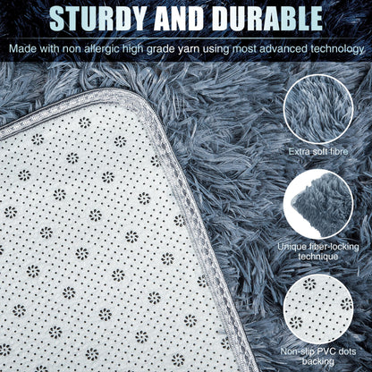 Alba Solid Contemporary Grey Plush Indoor Rug-15