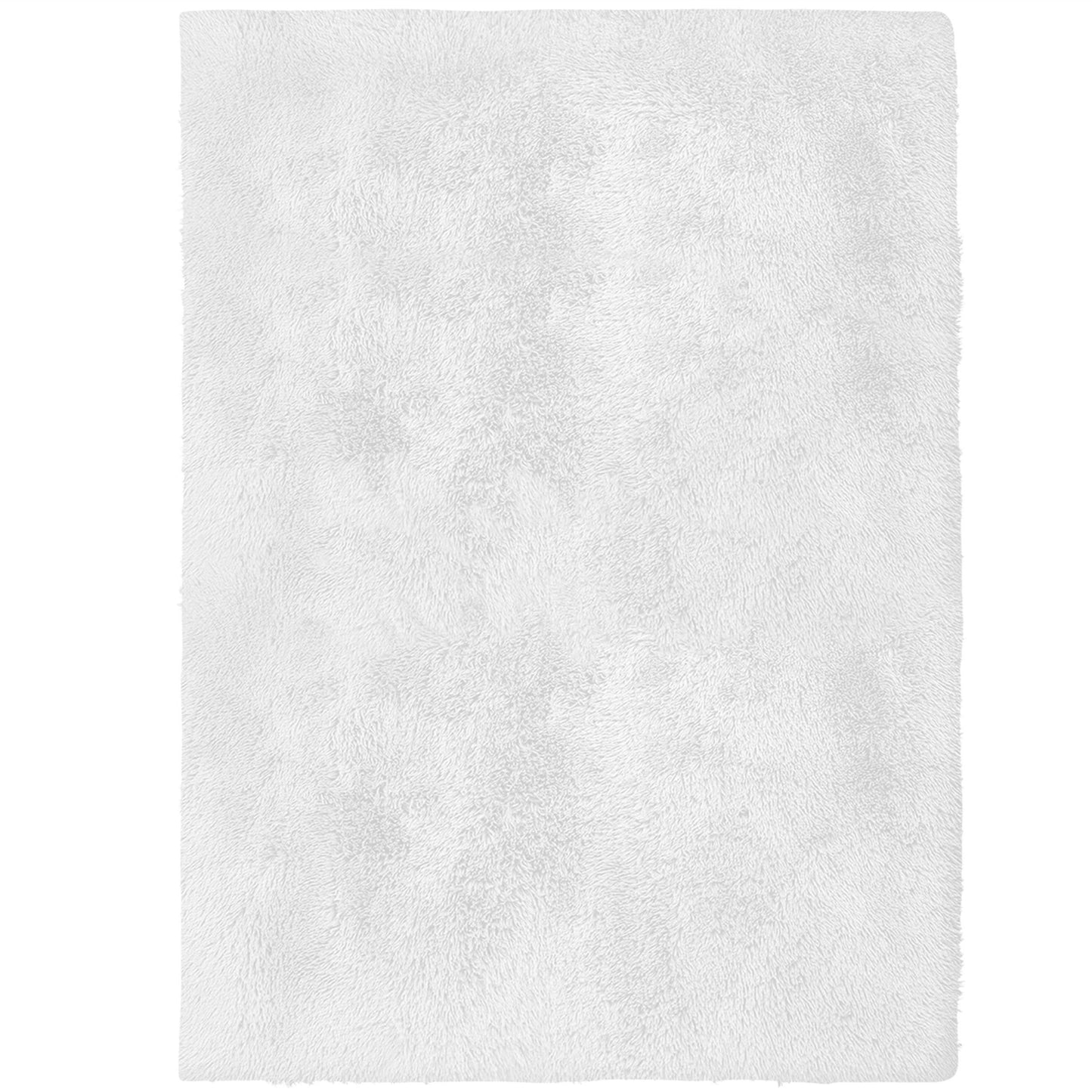 Alba Solid Contemporary White Plush Indoor Rug