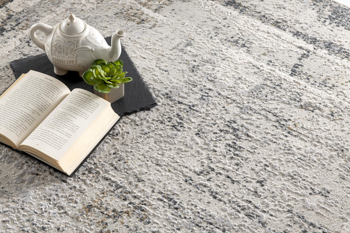 Mizu Abstract Contemporary Beige and Grey Indoor Rug