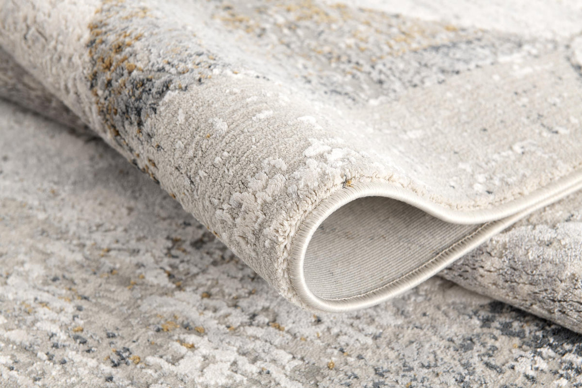 Zuni Geometric Contemporary Grey and Cream Indoor Rug