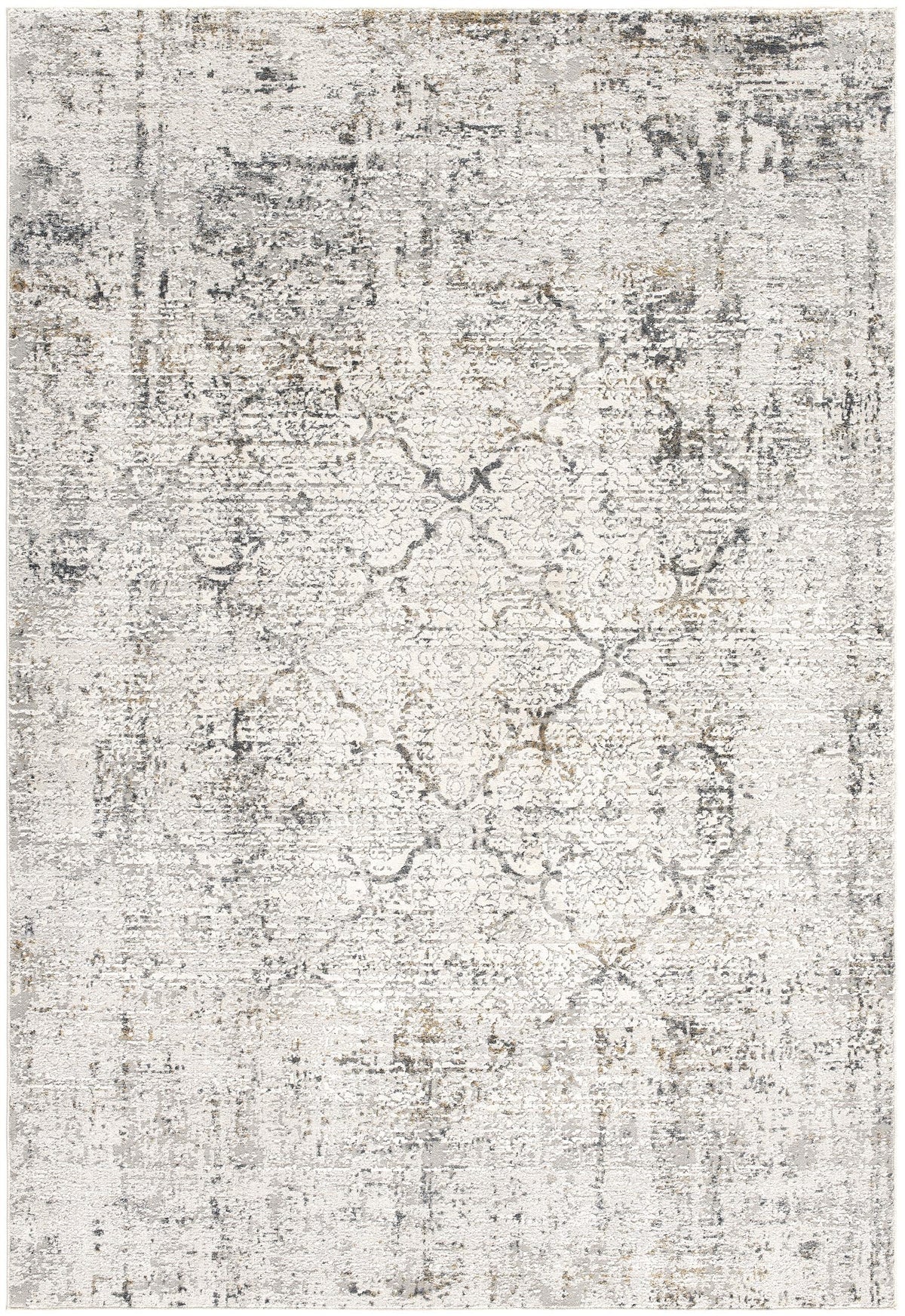 Mirelle Distressed Trellis Contemporary Grey and Cream Indoor Rug