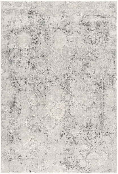 Haven Distressed Medallion Transitional Grey and Beige Indoor Rug-3