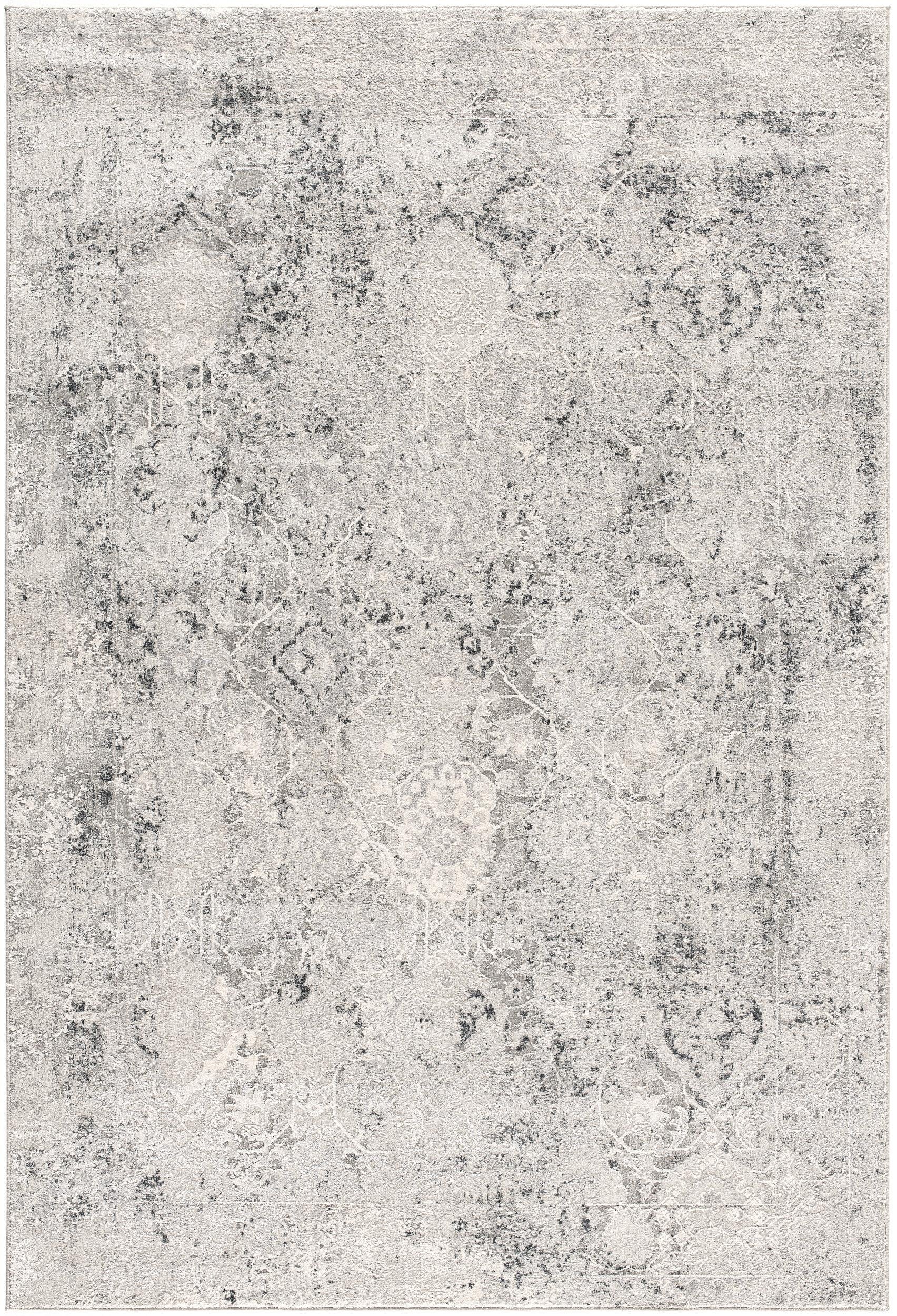 Haven Distressed Medallion Transitional Grey and Beige Indoor Rug-10