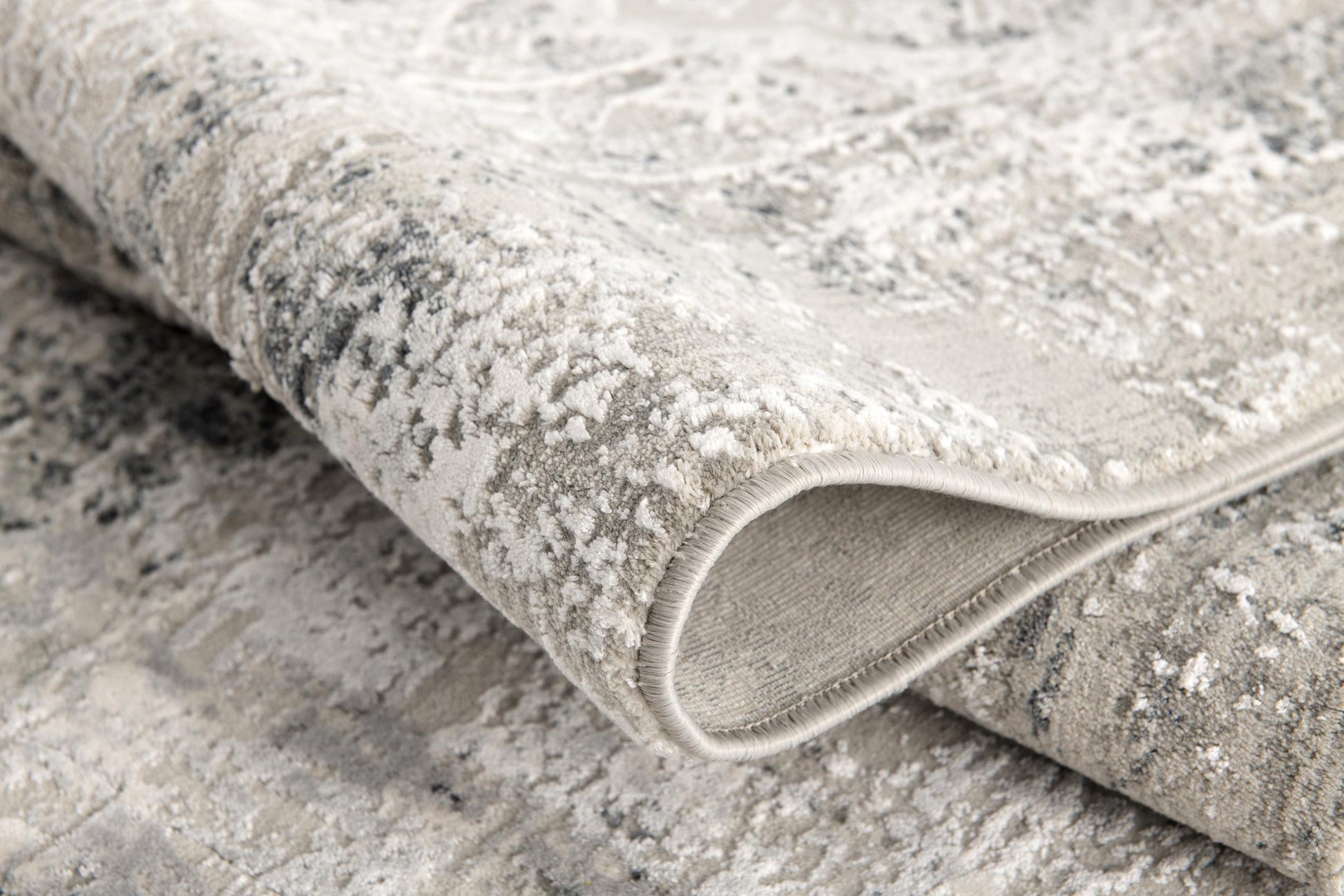 Haven Distressed Medallion Transitional Grey and Beige Indoor Rug-12
