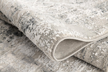 Haven Distressed Medallion Transitional Grey and Beige Indoor Rug-12