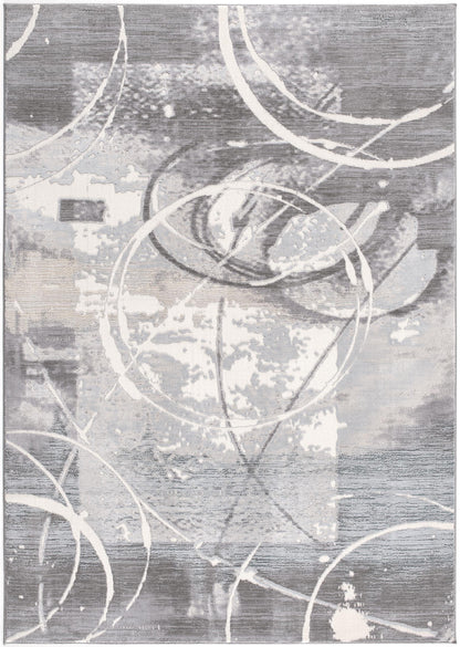 Alfombra contemporánea gris abstracta Oasis