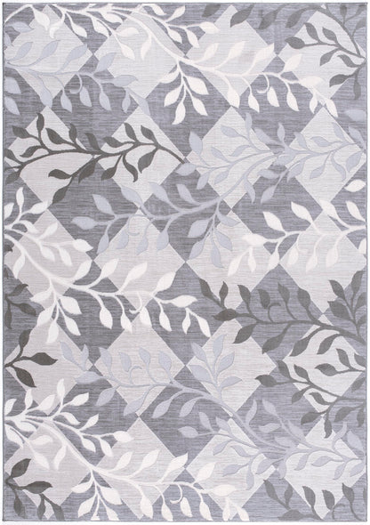 Alfombra beige con diseño floral abstracto Oasis