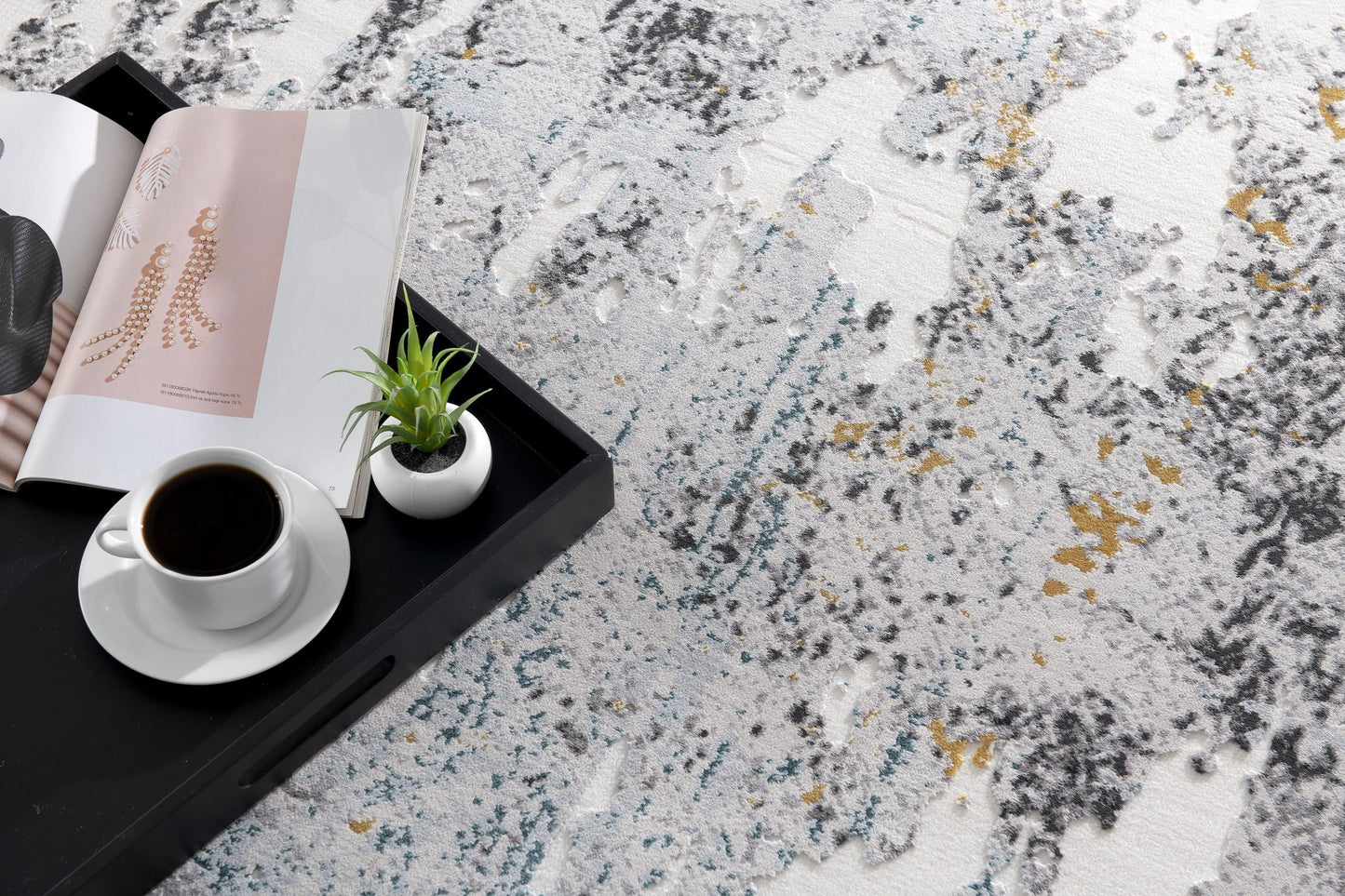 Alfombra beige moderna abstracta Oasis