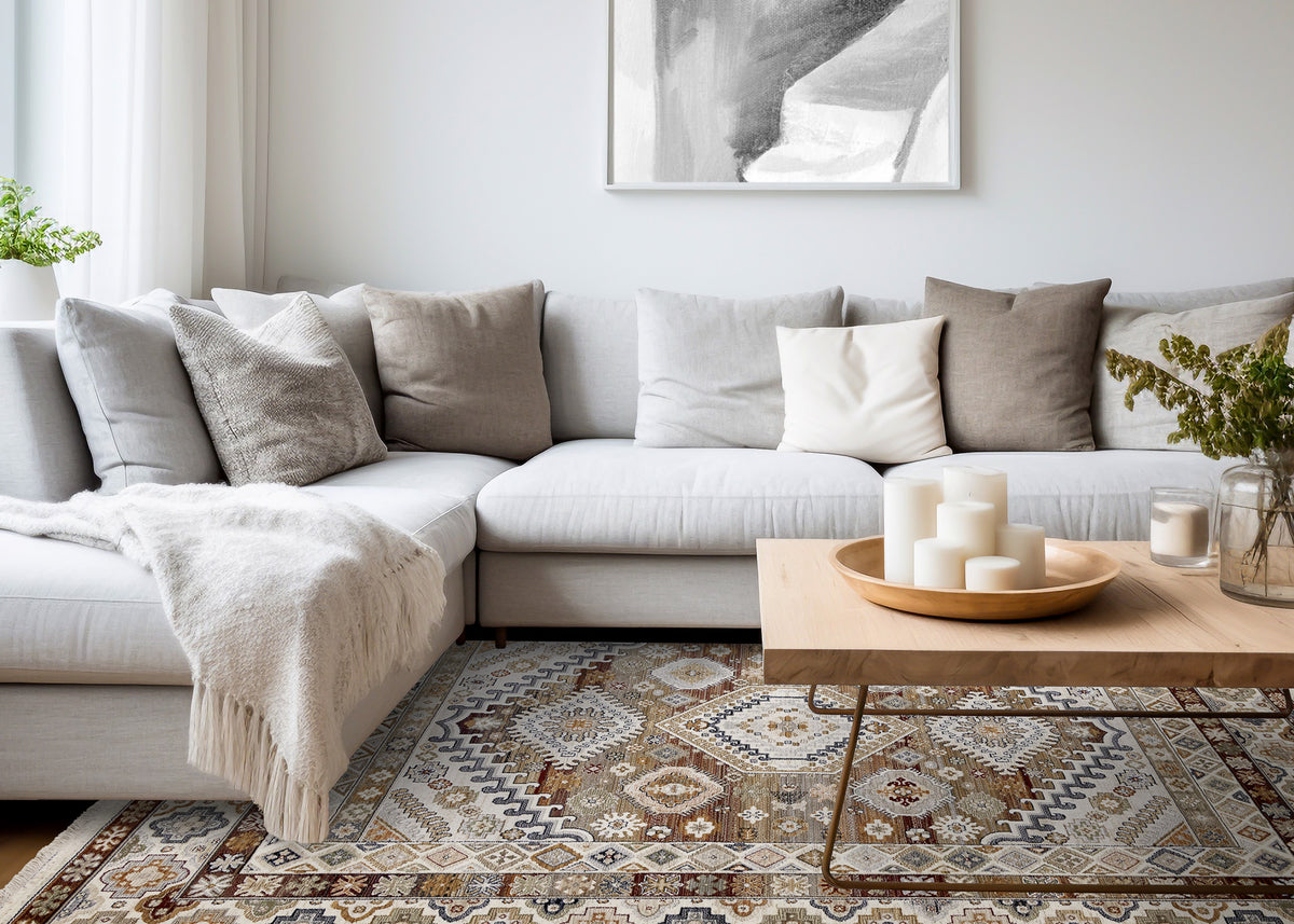 Classic Traditional Border Cream Area Rug