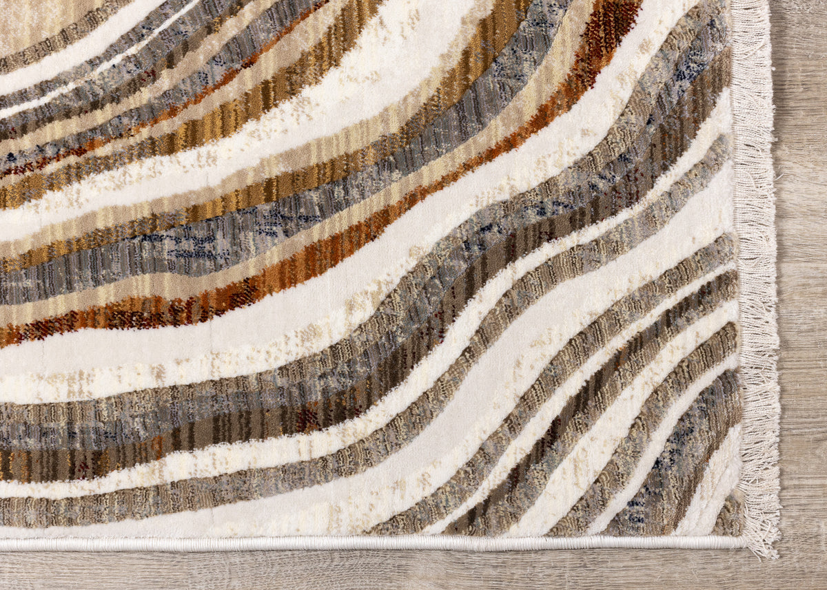 Contemporary Organic Cream Area Rug