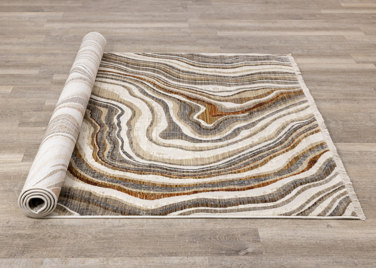 Contemporary Organic Cream Area Rug