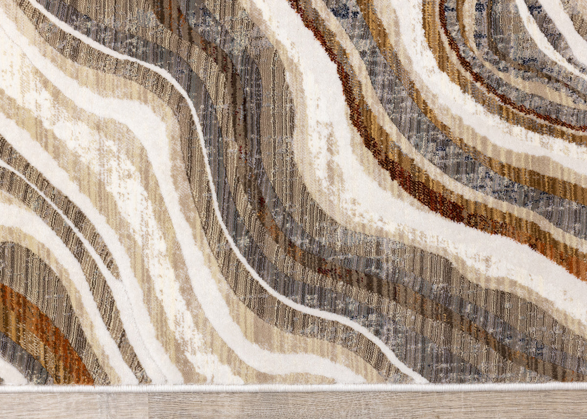 Contemporary Organic Cream Area Rug