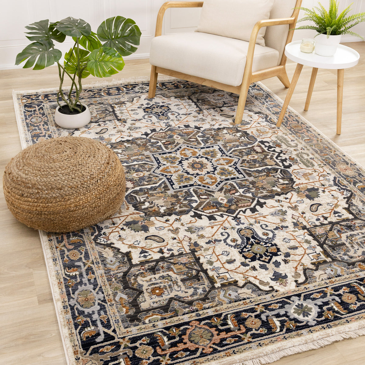 Classic Traditional Grey Area Rug