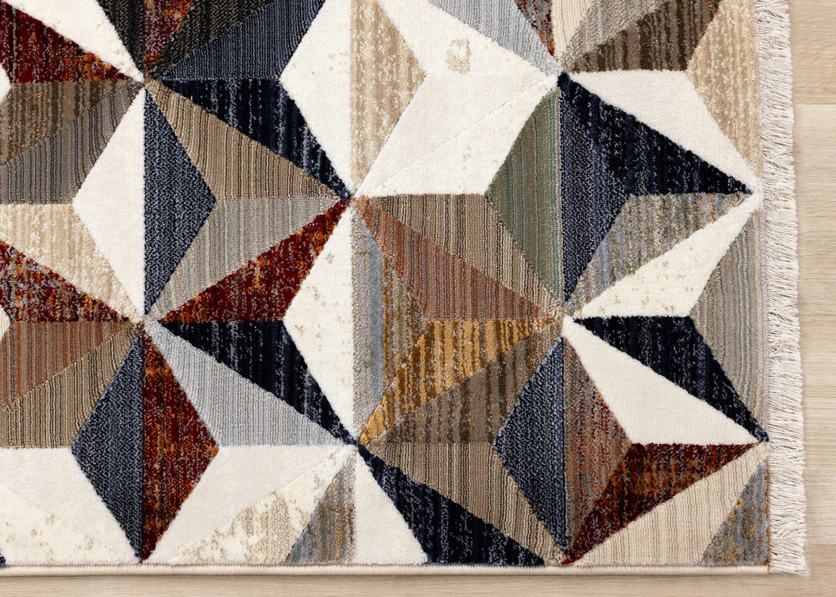 Mid-Century Geometric Cream Area Rug
