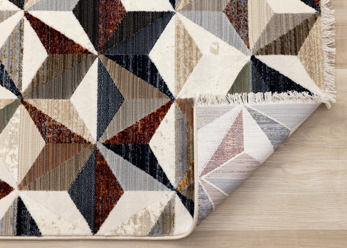 Mid-Century Geometric Cream Area Rug
