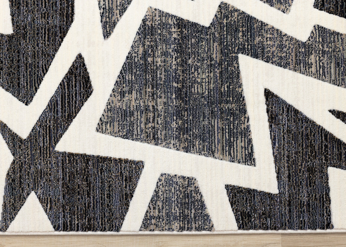 Art Distressed Geometric Cream Area Rug