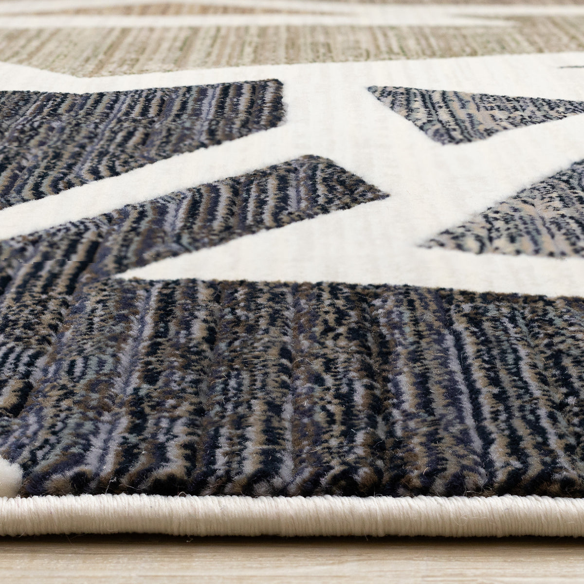 Art Distressed Geometric Cream Area Rug